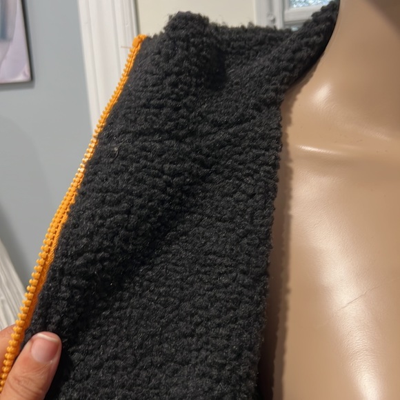 GUESS MUSTARD YELLOW BLUE PUFFER BOMBER SHORT JACKET - Picture 6 of 6